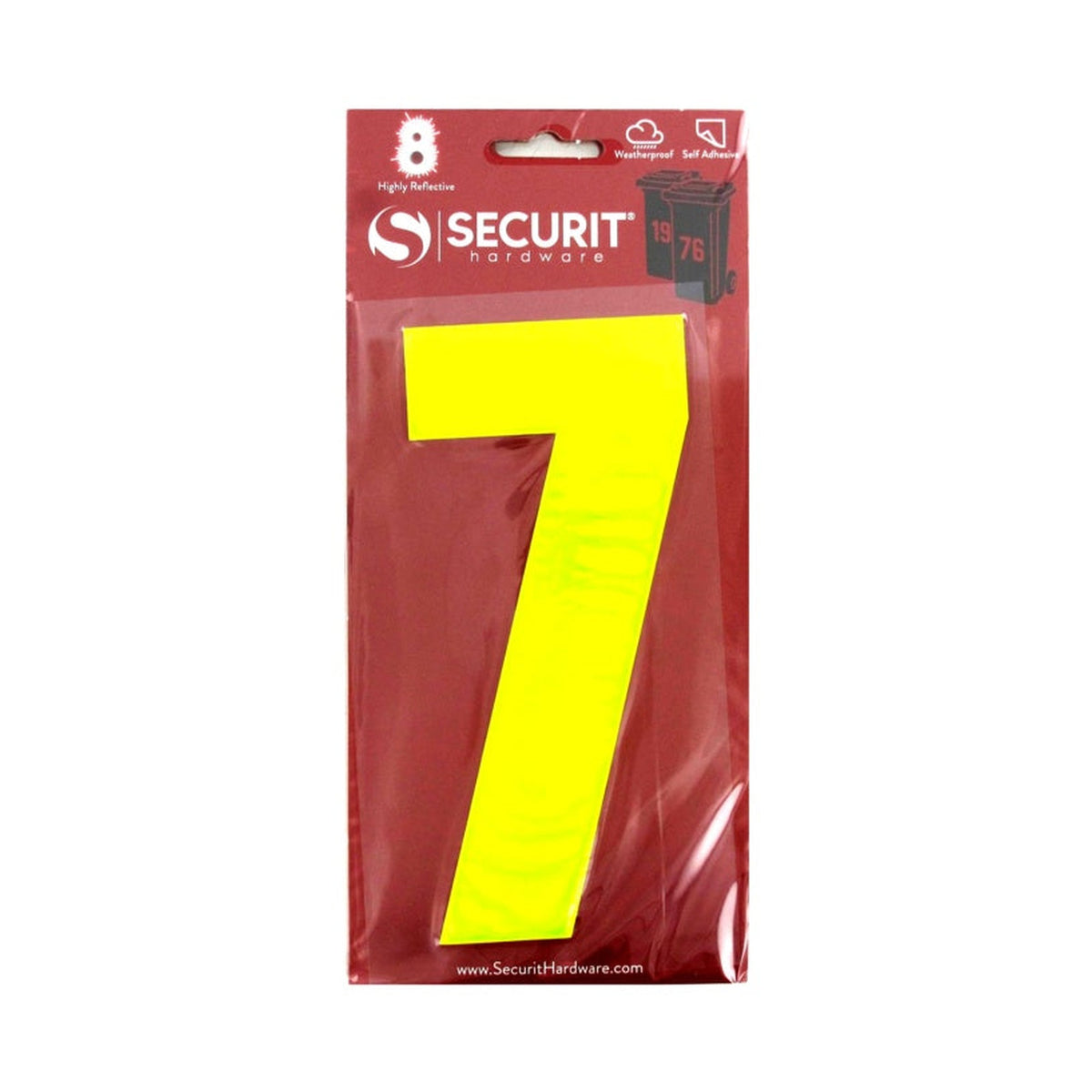 Securit hi vis self adhesive wheelie bin number 7
