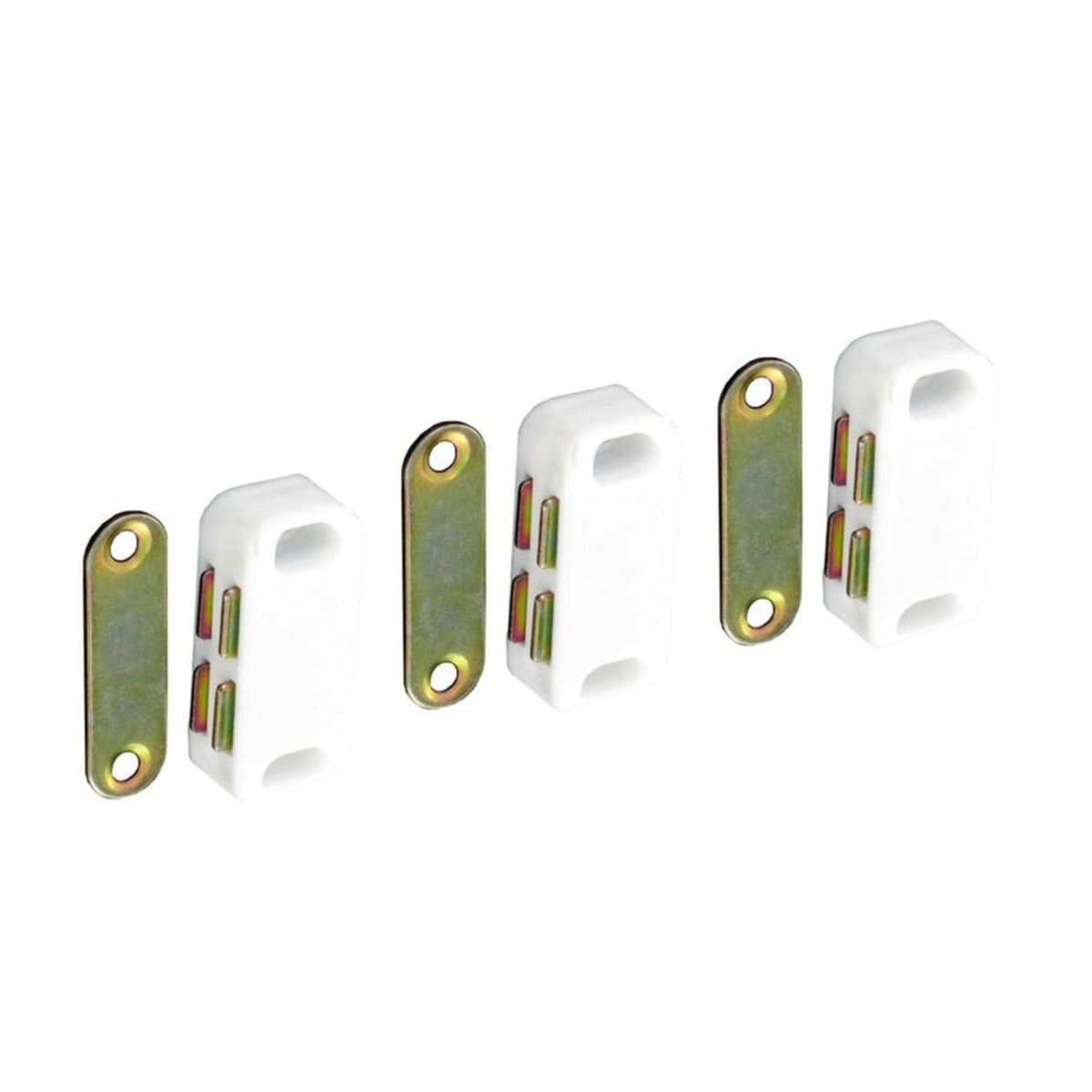 Securit white magnetic cupboard catches pack of 3