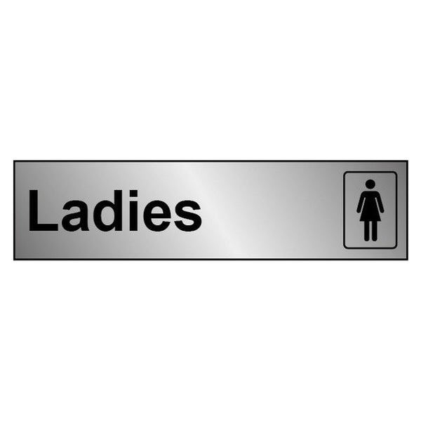 Securit metal effect ladies sign