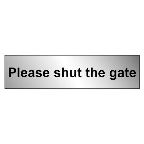 Securit metal effect Shut Gate sign