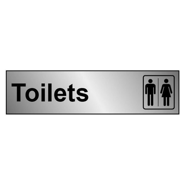 Securit metal effect toilet sign