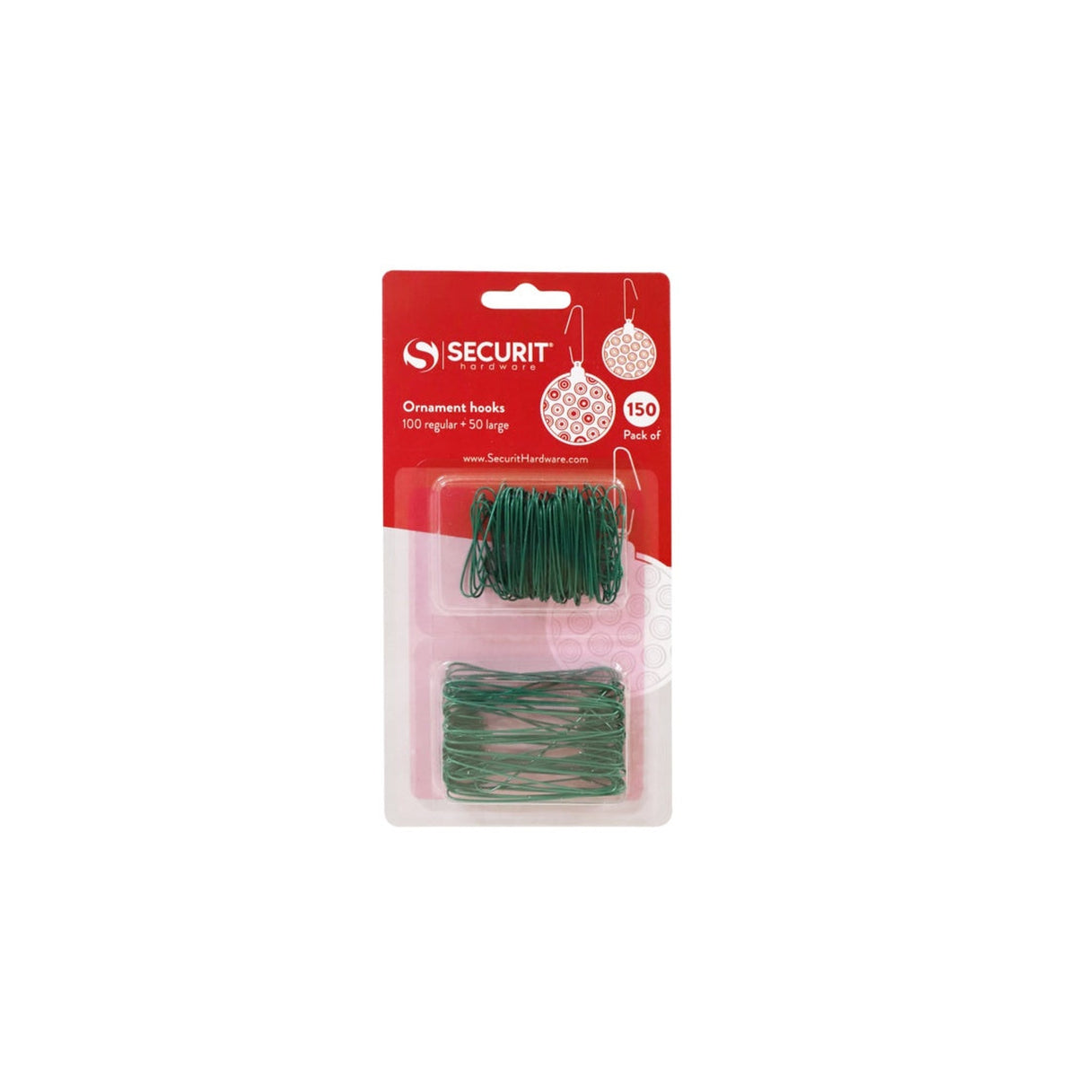 Securit ornament hooks, 100 regular and 50 large