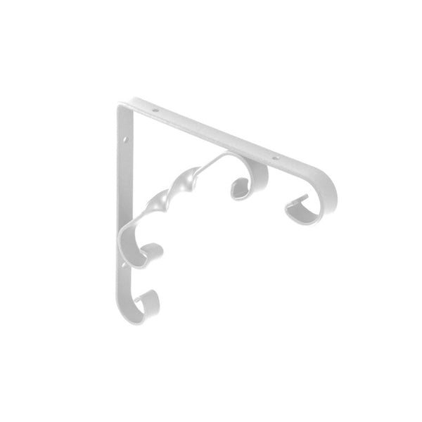 Securit white ornamental scroll bracket, 150 x 150mm