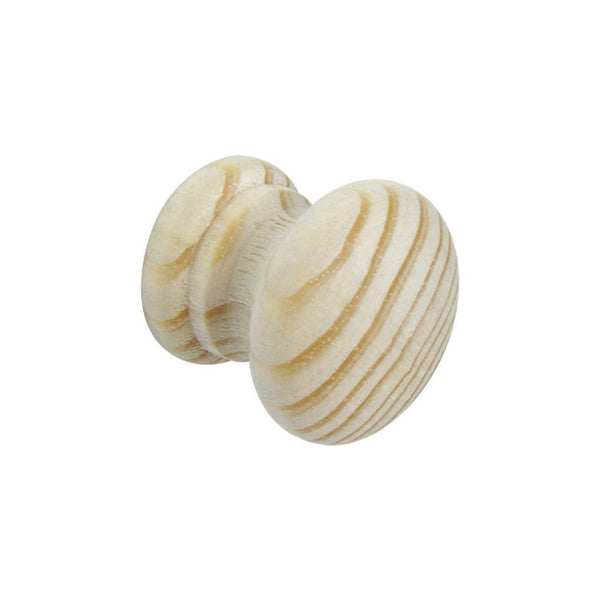 Securit 48mm pine knobs with metal inserts, pack of 2