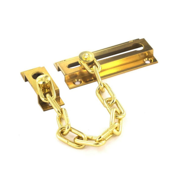Securit S1620 polished brass door chain 80mm