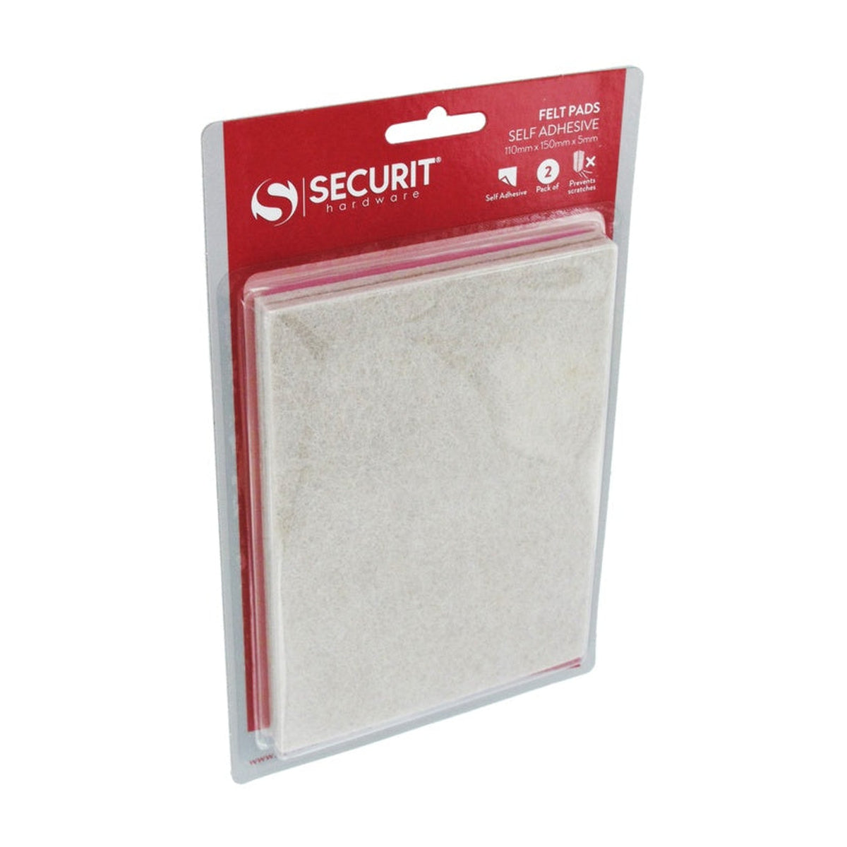 Securit rectangular stick on felt pads 110 x 150mm, view 2