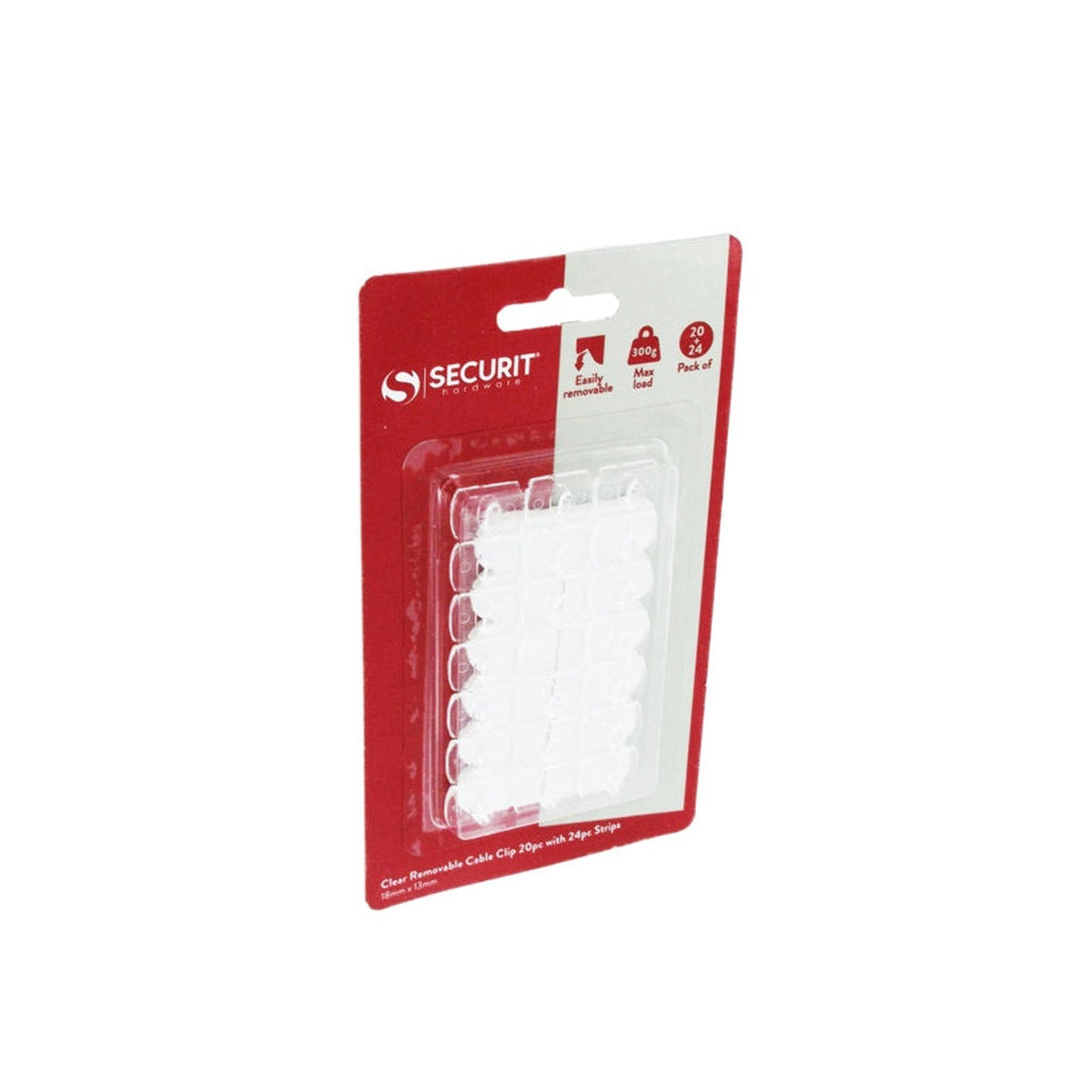 Securit removable stick-on cable clips, pack of 20
