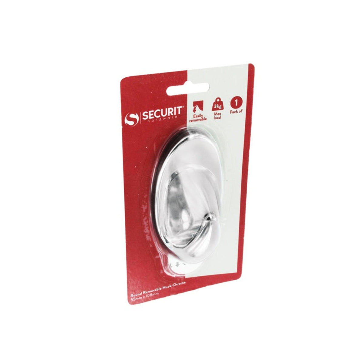Securit removable chrome oval hook 55 x 110mm