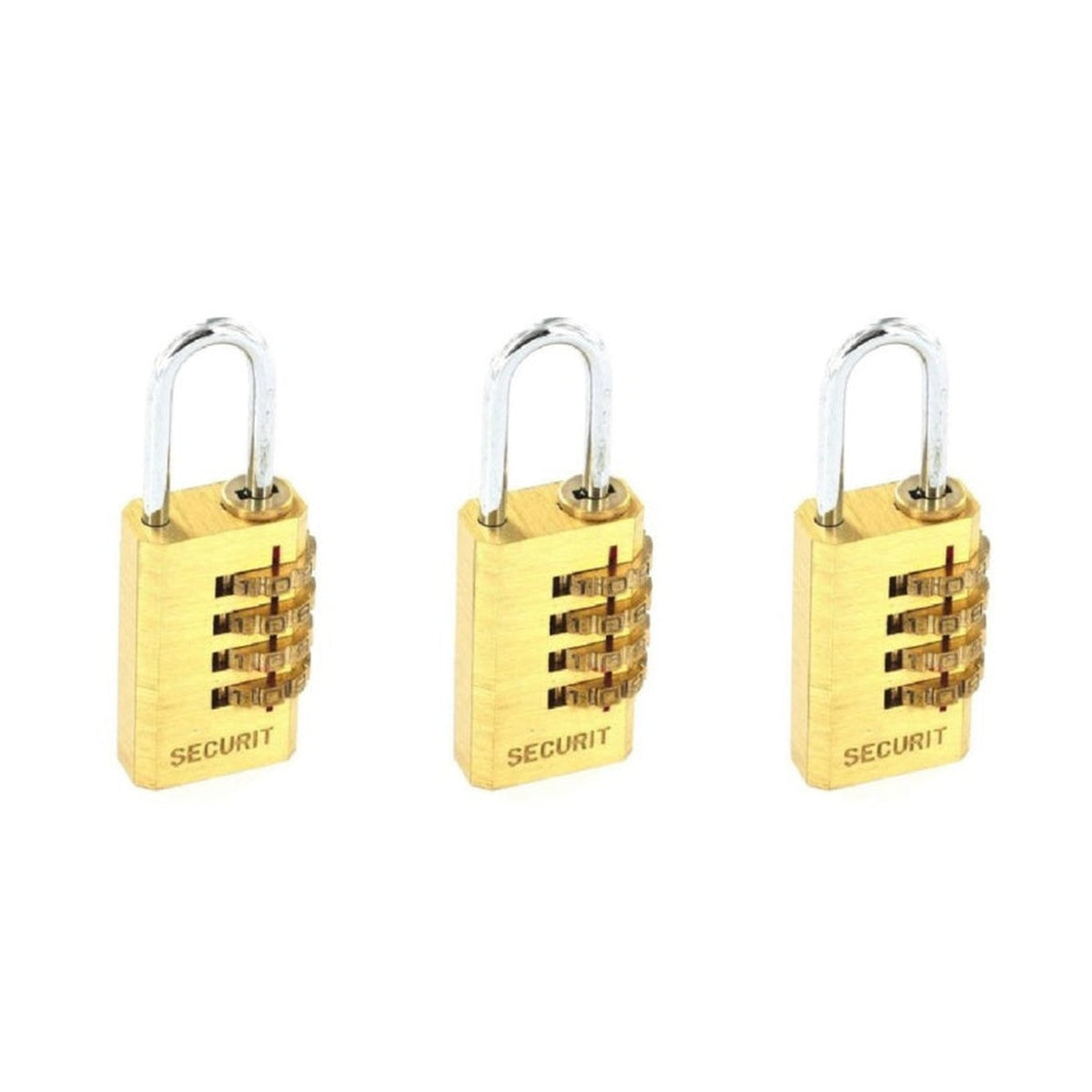 Securit pack of 5 resettable brass code locks