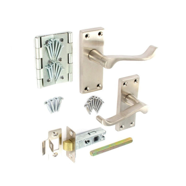 Securit scroll internal door handle pack in nickel