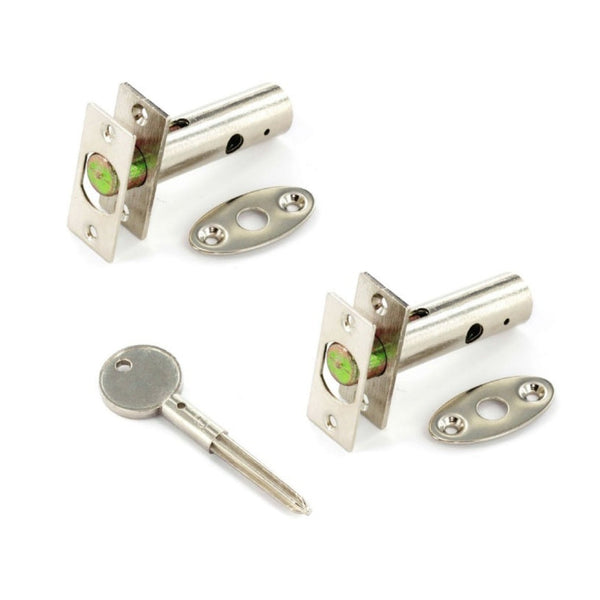 Pack of 2 Securit nickel plated security bolts with key