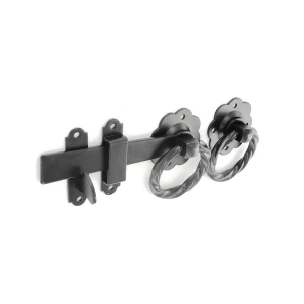 Securit 150mm black twisted ring gate latch