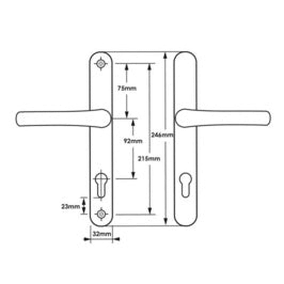 Securit white uPVC sprung door handle pair, 92 PZ, view 5