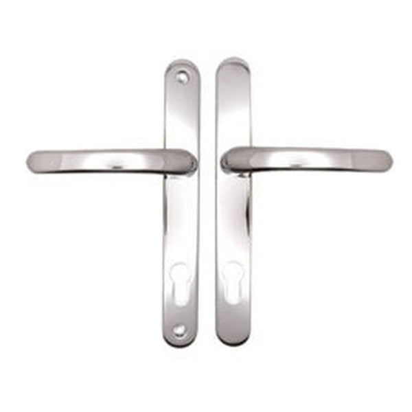 Securit sprung uPVC door handle pair, polished chrome