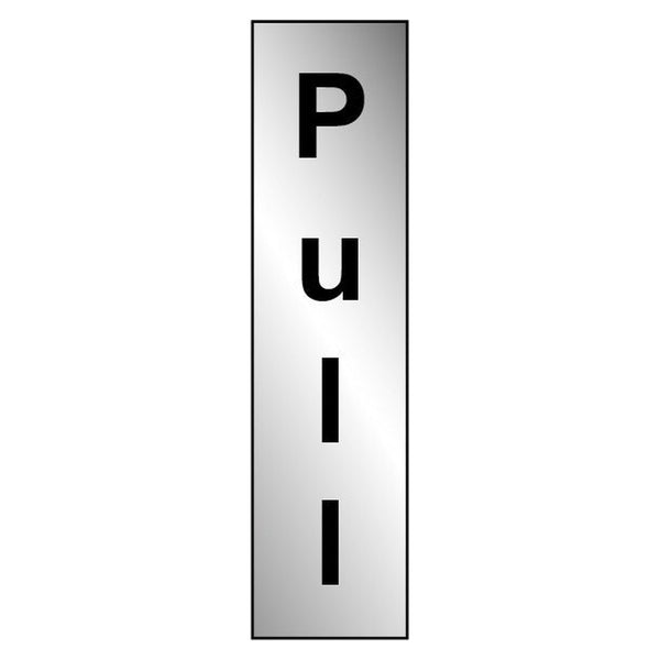 Securit vertical Pull sign 200mm x 50mm