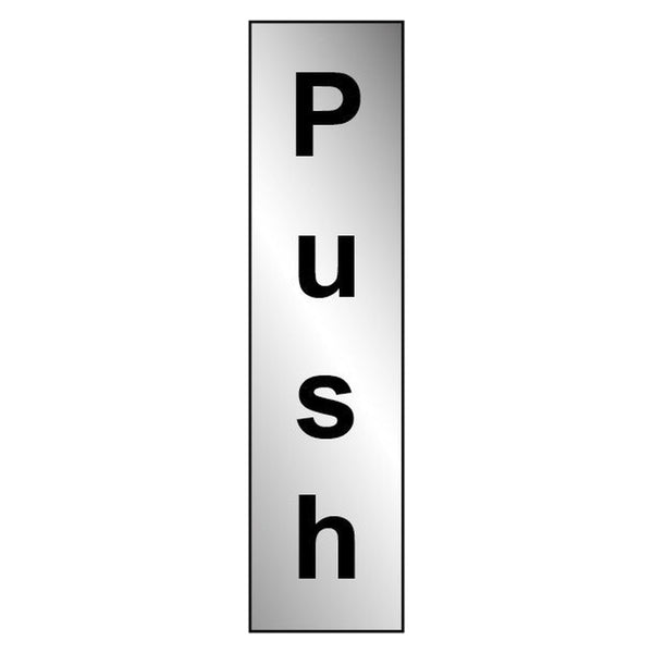 Securit vertical self-adhesive Push door sign