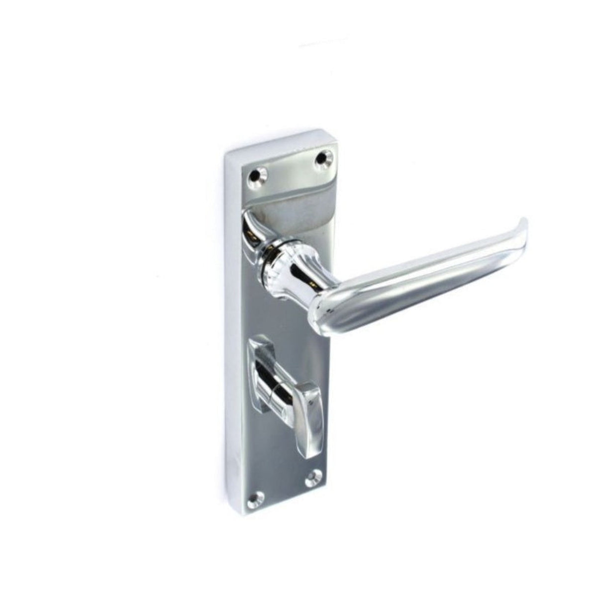 Securit Victorian chrome bathroom door handles 155mm pair