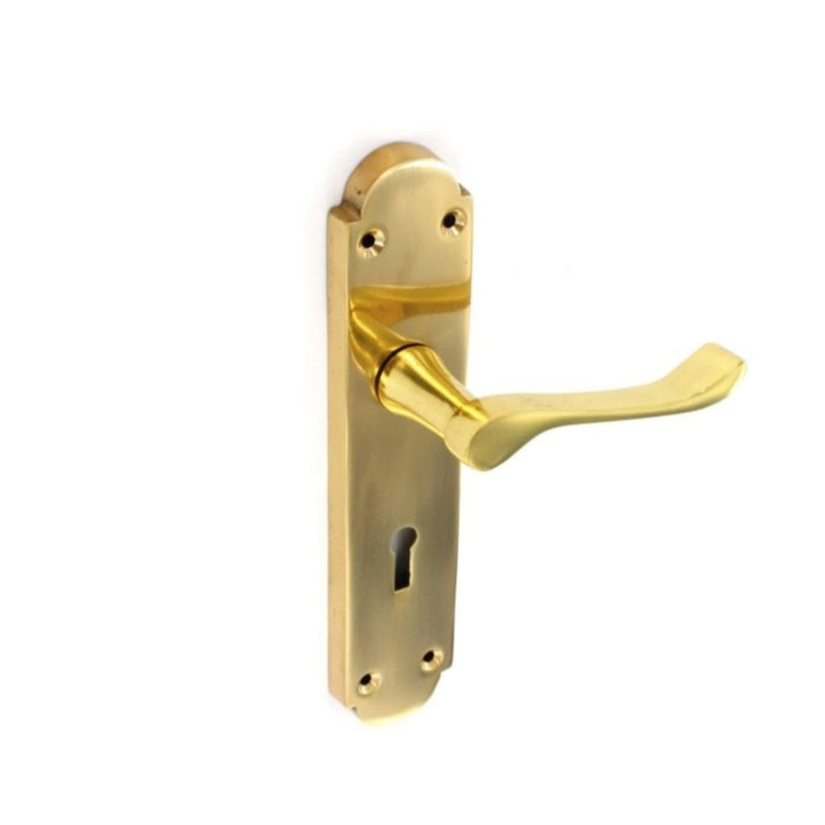 Pair of Securit Victorian Regency brass lock handles 200mm
