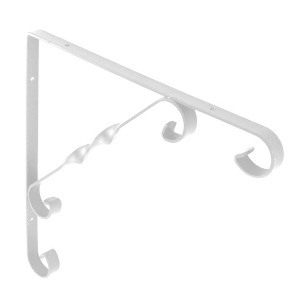 Securit white ornamental scroll bracket, 250 x 250mm