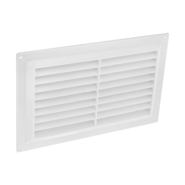 Securit white plastic louvre vent 9 x 6 with flyscreen