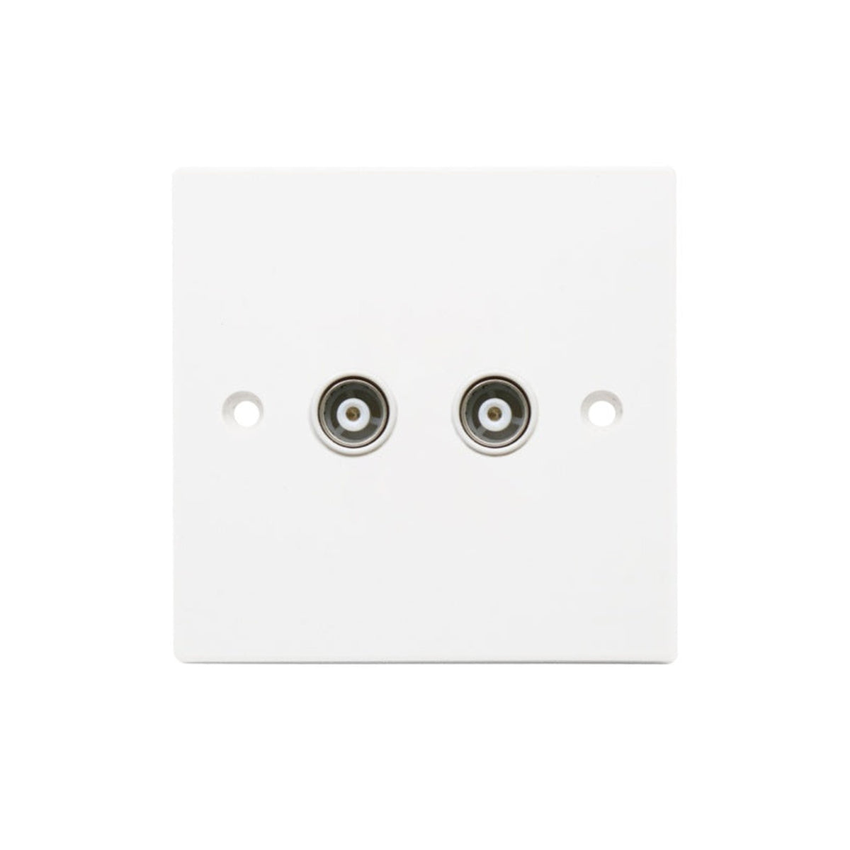 Securlec 2 gang aerial socket square edge