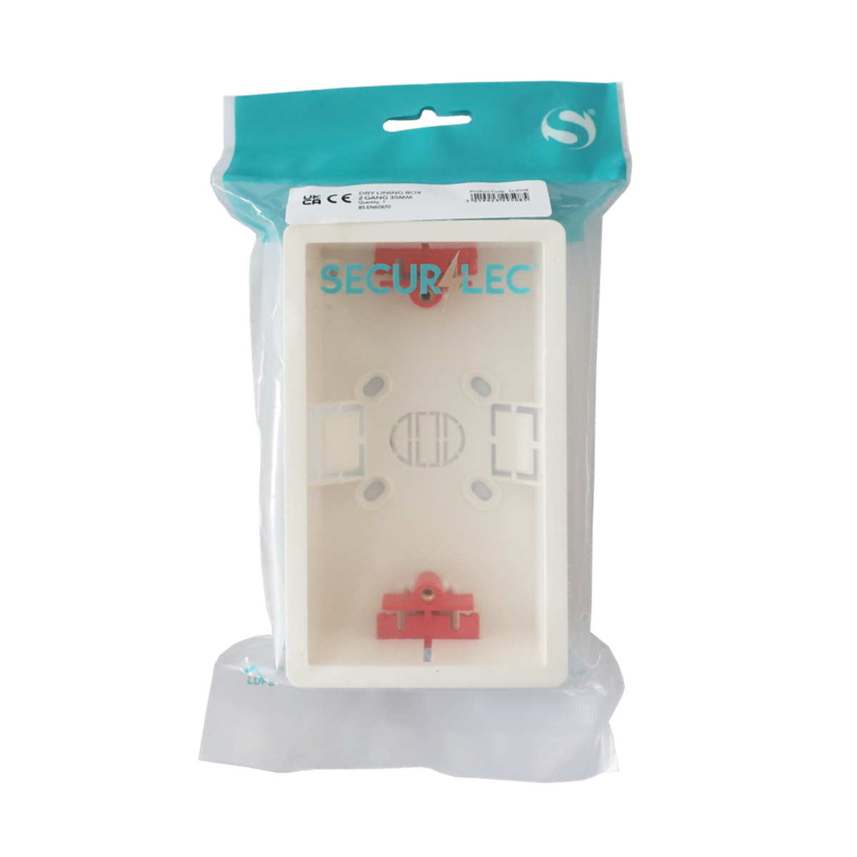 Securlec 2 gang 35mm deep dry lining box