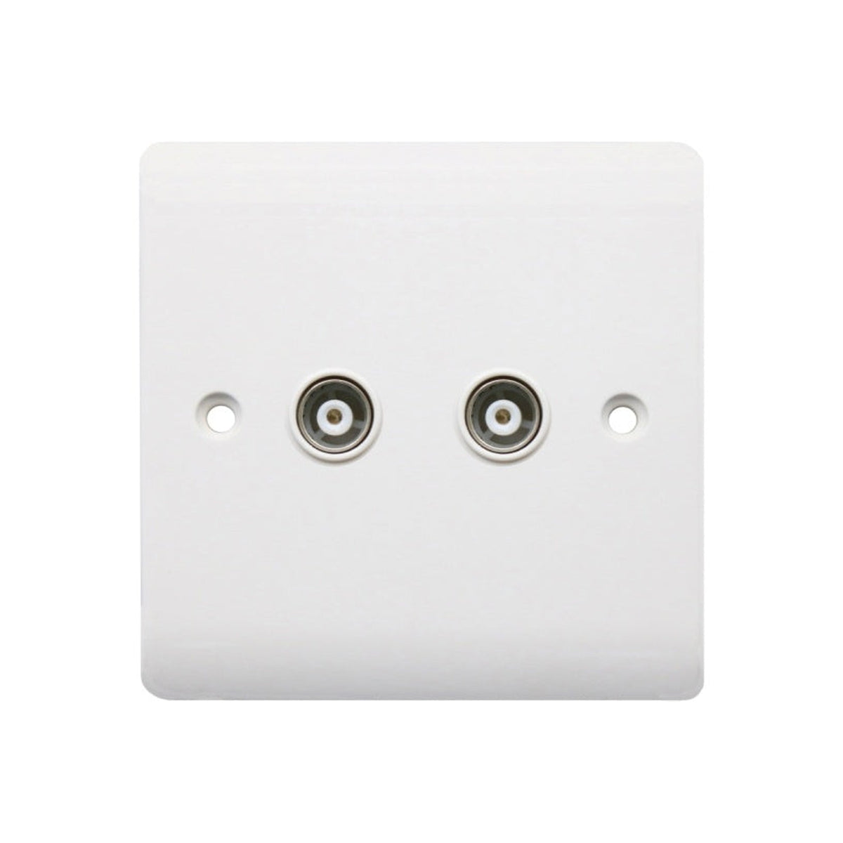 Securlec 2 gang TV aerial socket round edge, view 2