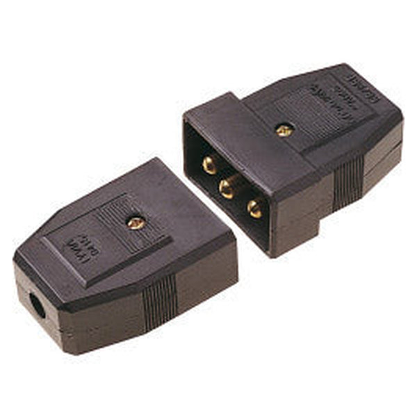 Securlec 5A black 3 pin nylon connector