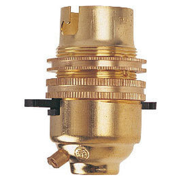 Securlec brass BC switched lampholder with earth