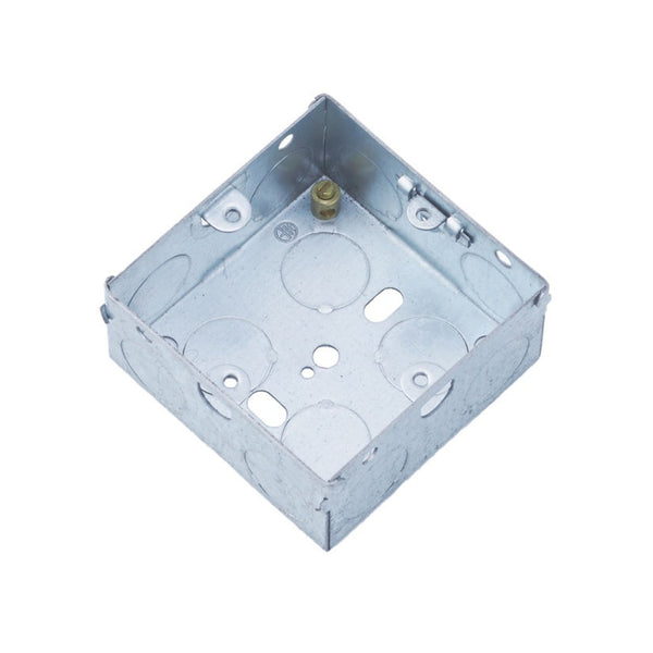 Securlec 1 gang 35mm galvanised metal back box