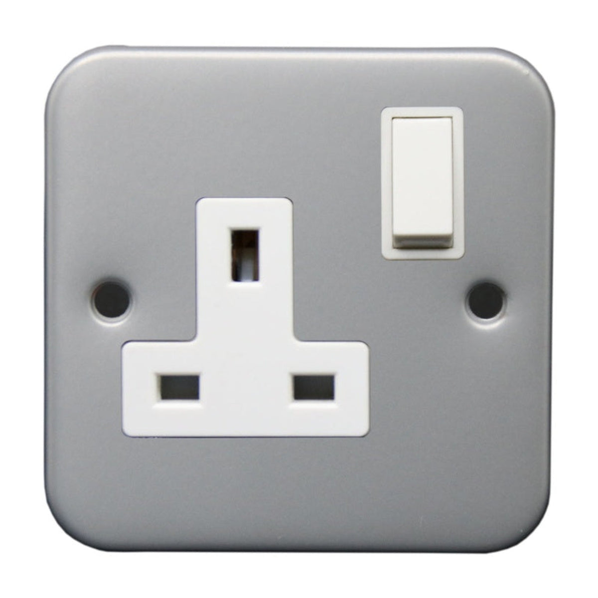 Securlec metal clad 1 gang 13A double pole switched socket