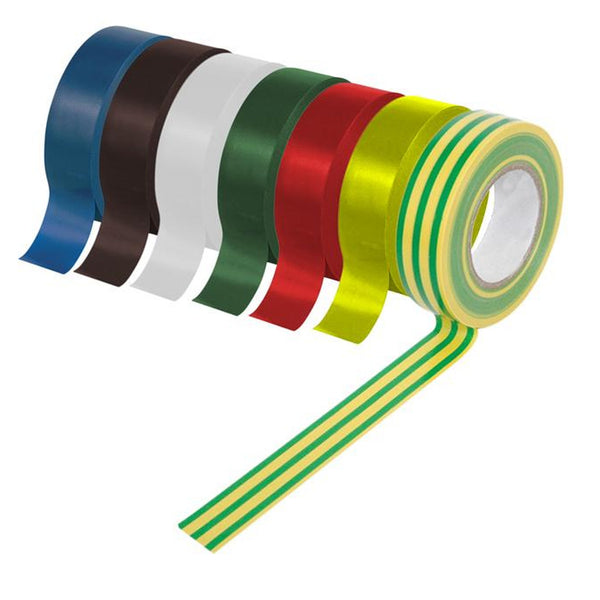 Pack of 10 Securlec green and yellow PVC insulation tape