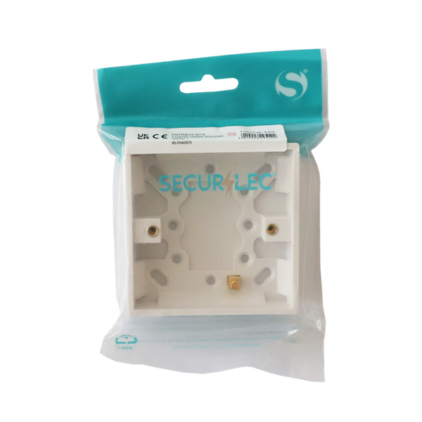 Securlec 1 gang square surface pattress box 16mm