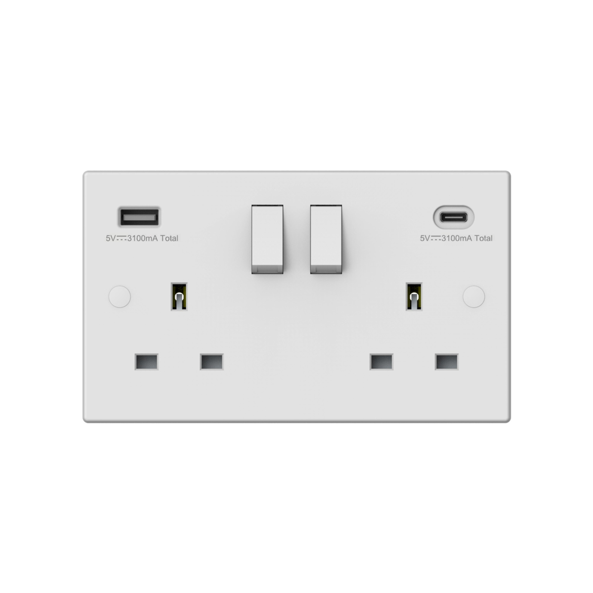 Securlec switched socket with USB A and C