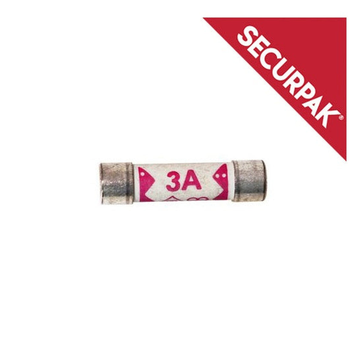 Securpak 3A plug fuses, pack of 3
