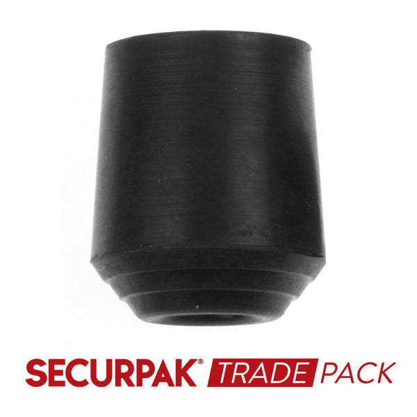 Securpak 25mm black chair ferrules, pack of 8