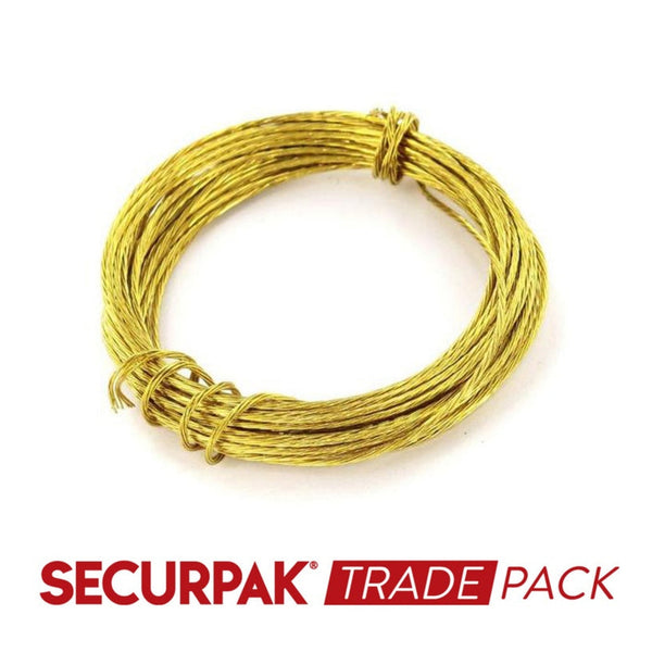 Pack of 10 Securpak brass picture wire, 3.5m