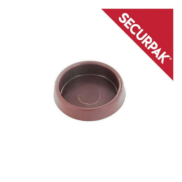 Securpak large brown castor cups, pack of 2