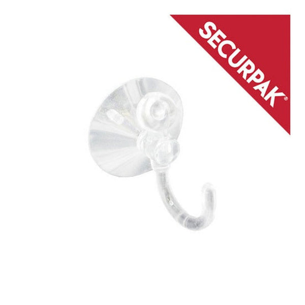 Pack of 3 Securpak clear 35mm suction hooks