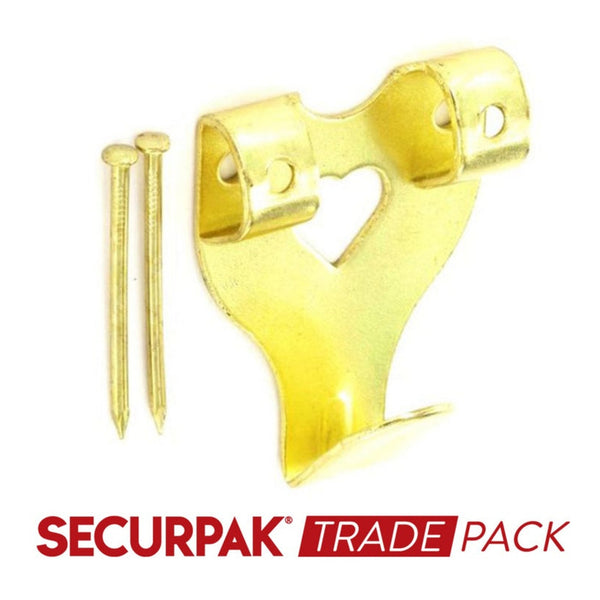 Securpak pack of 80 brass plated picture hooks and pins