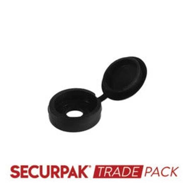 Securpak pack of 100 black fold over screw caps