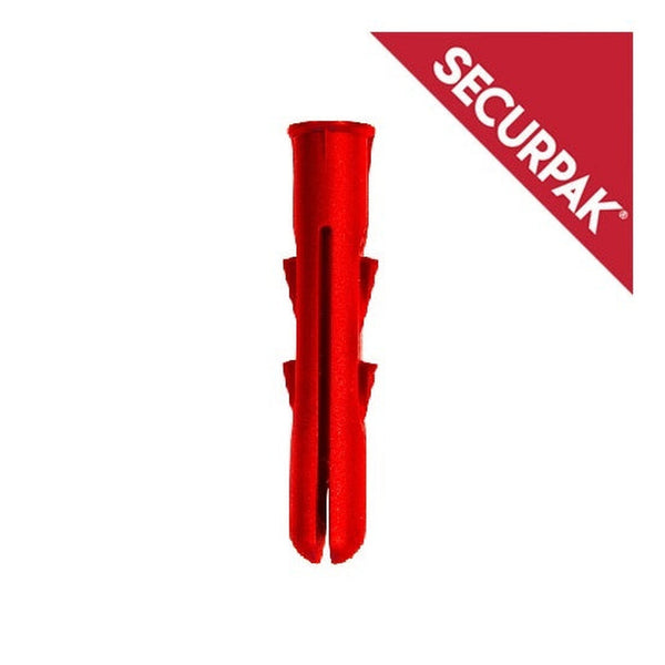 Pack of 20 Securpak red general purpose wall plugs