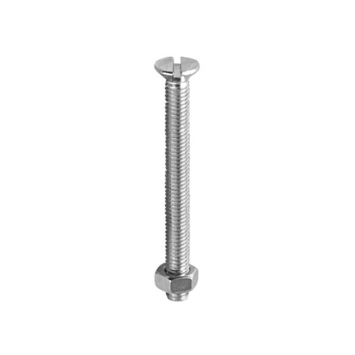 Pack of 6 Securpak zinc plated M6 x 50 machine screws and nuts