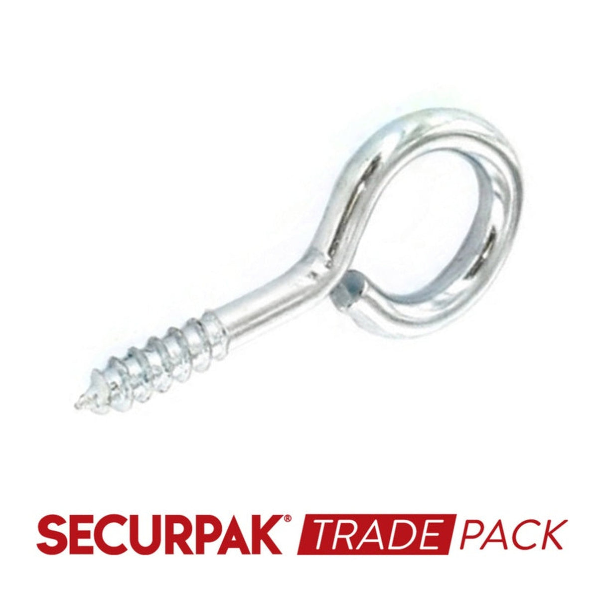 Securpak zinc plated screw eyes 30mmx6, pack of 100