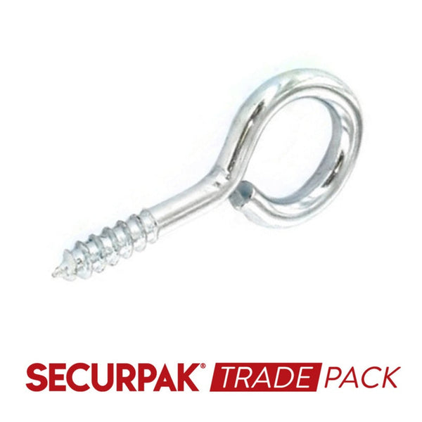 Securpak zinc plated screw eyes 40mm x 8 pack of 100