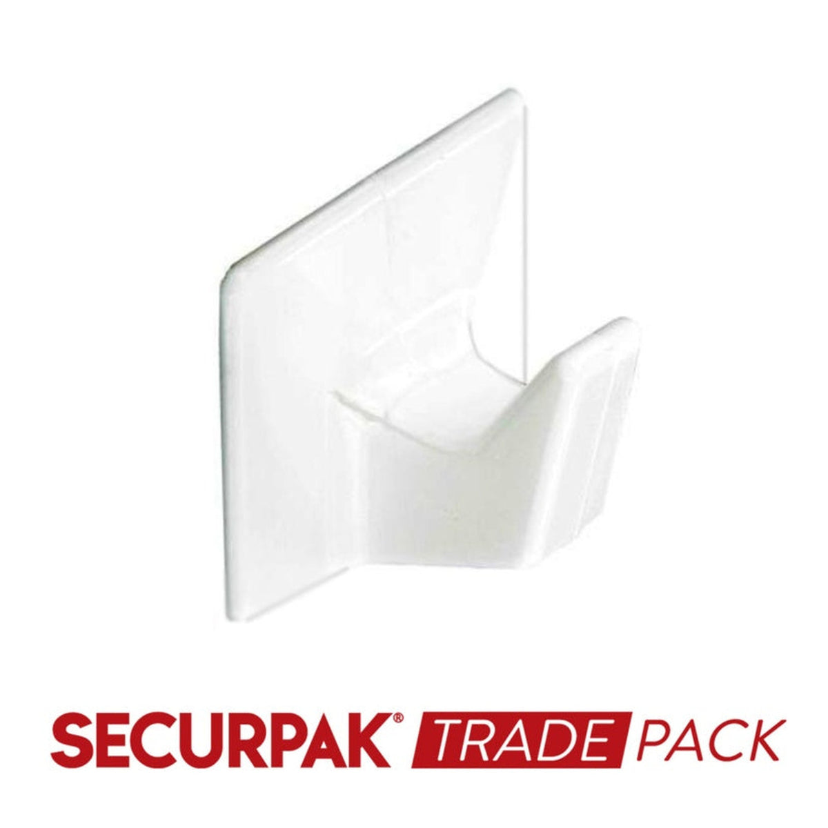 Securpak medium white self adhesive hooks, pack of 10