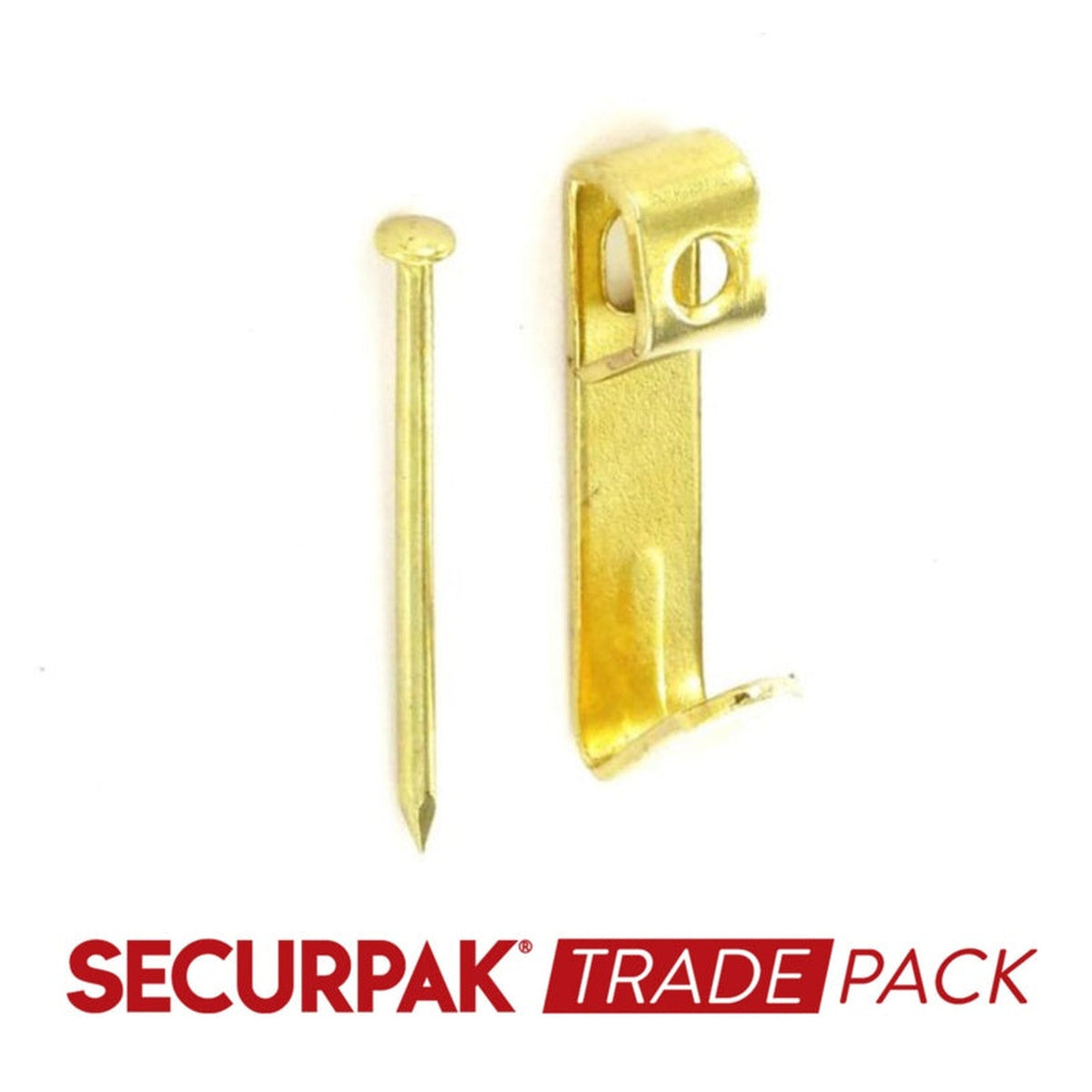 Securpak brass plated picture hooks and pins pack of 150