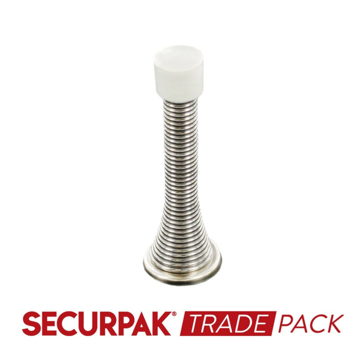 Securpak pack of 10 75mm chrome spring door stops