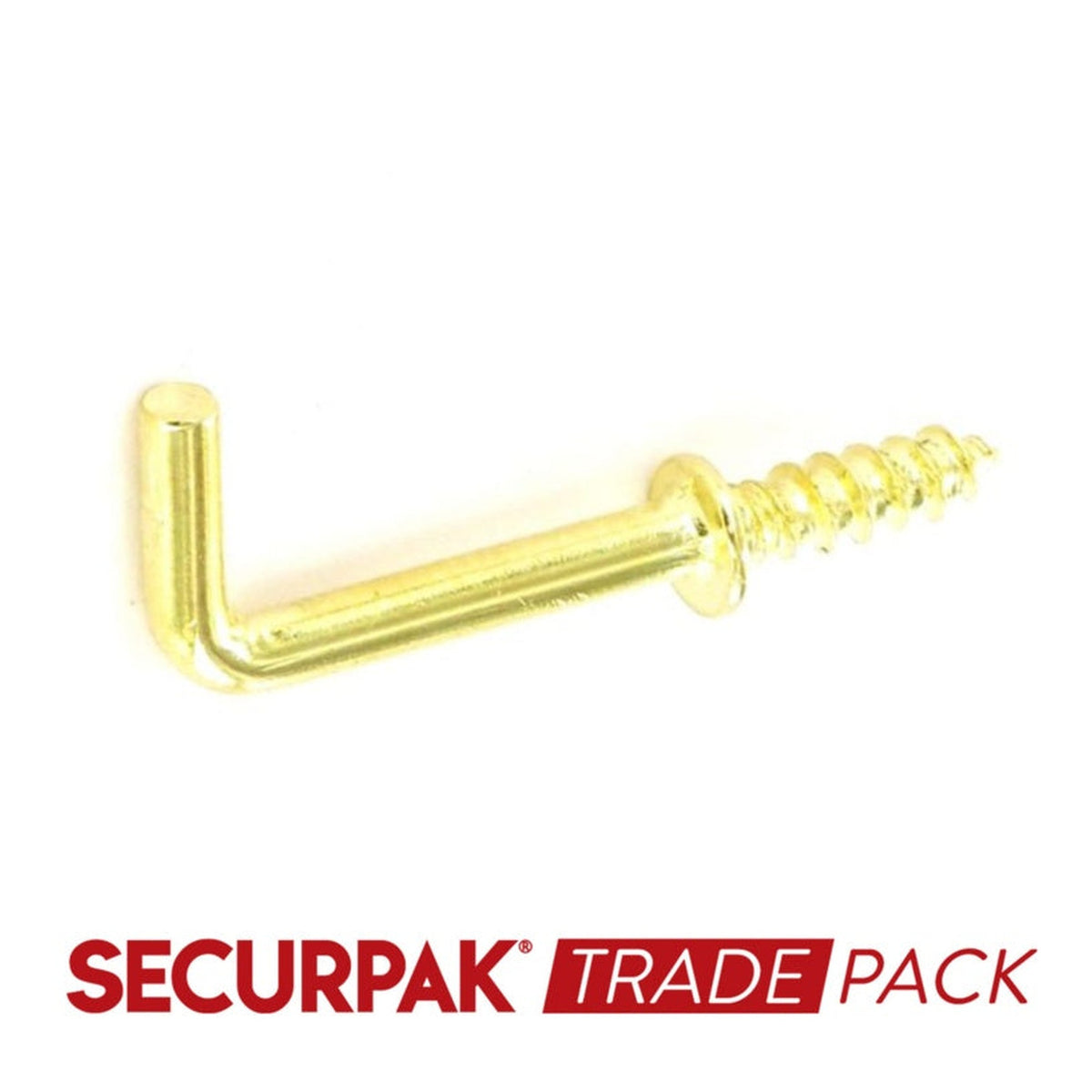 Pack of 50 Securpak electro brass shouldered square hooks 38mm