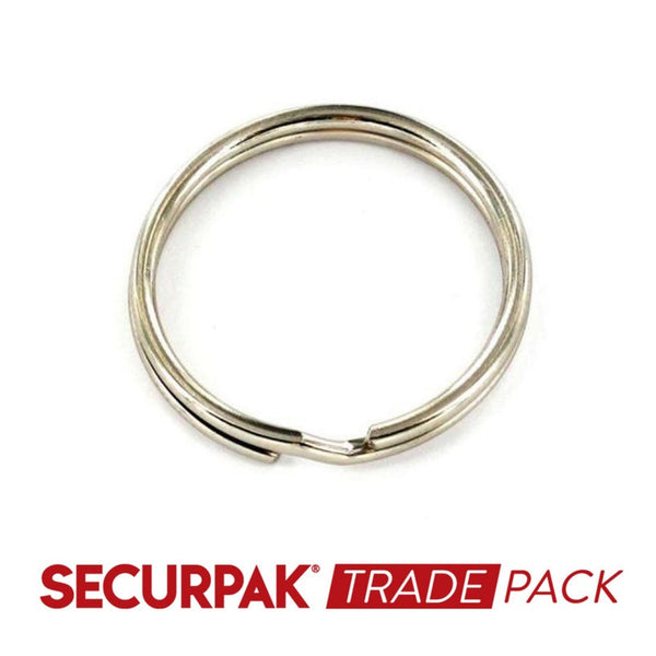 Securpak zinc plated steel split key rings, pack of 50
